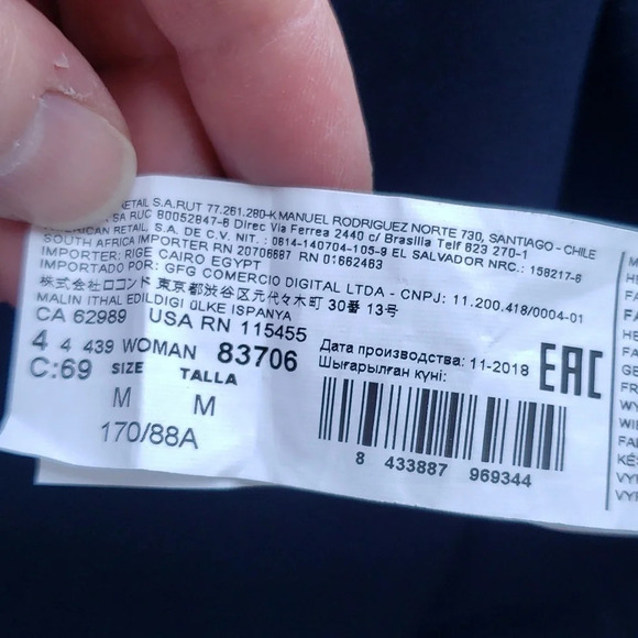 MNG by Mango Dress Women Medium 6 Navy Blue Contrast Stitching Minimalist Office - Picture 11 of 11